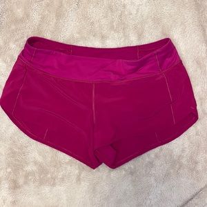 Size 8 Lululemon hot pink shorts